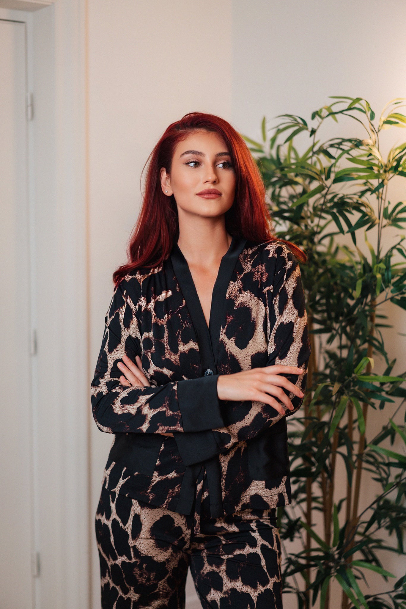 Pijama lungă animal print Kira