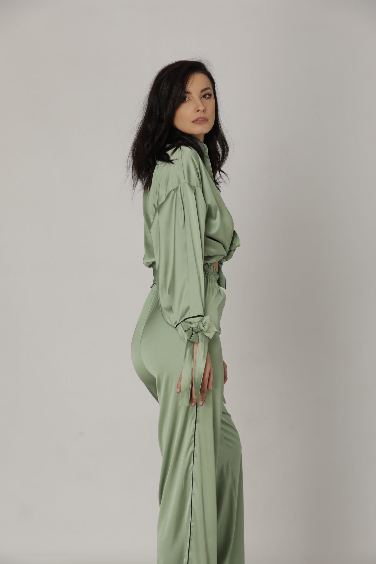 Pijama lungă cu fundițe Zaire