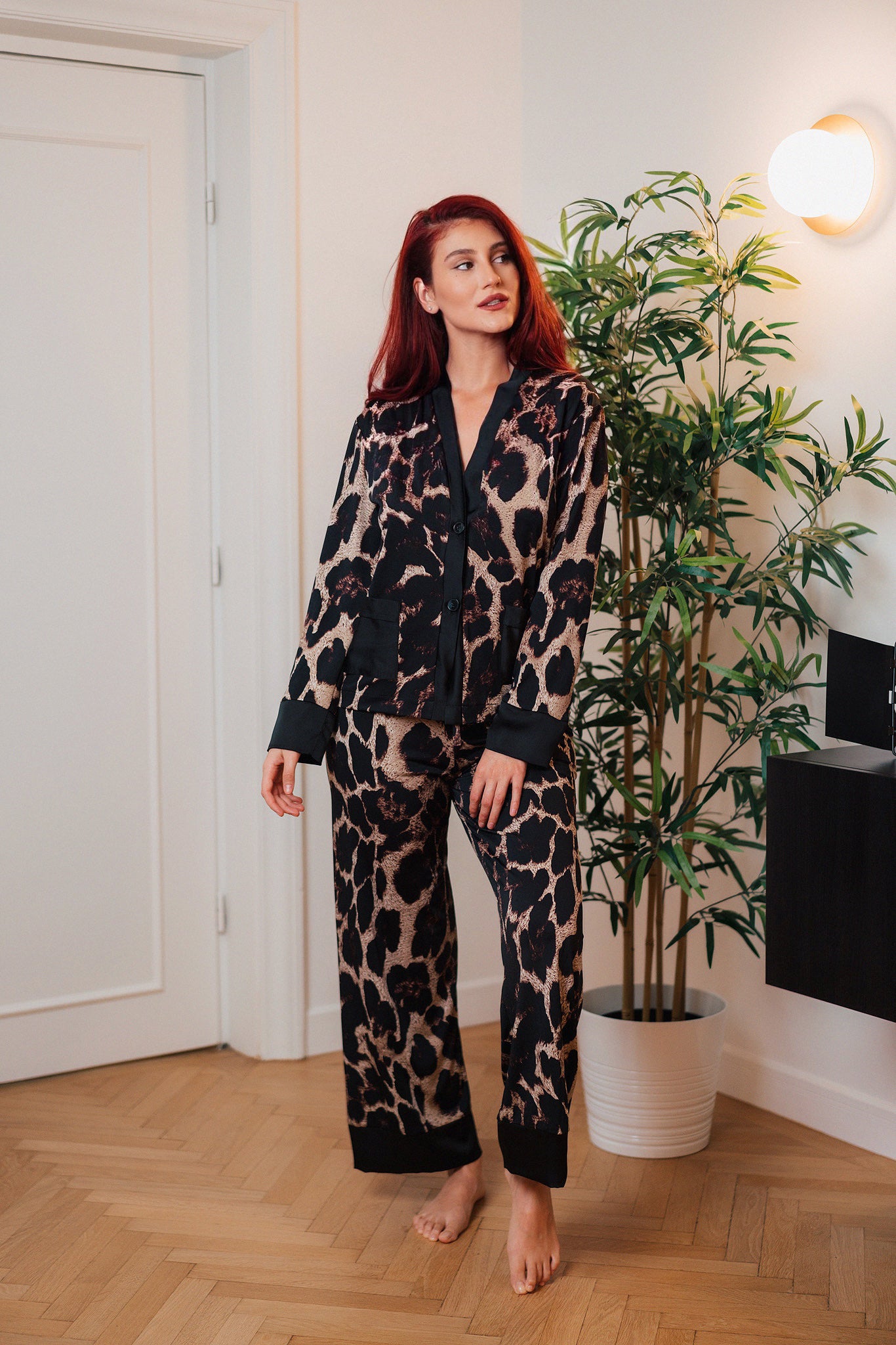 Pijama lungă animal print Kira